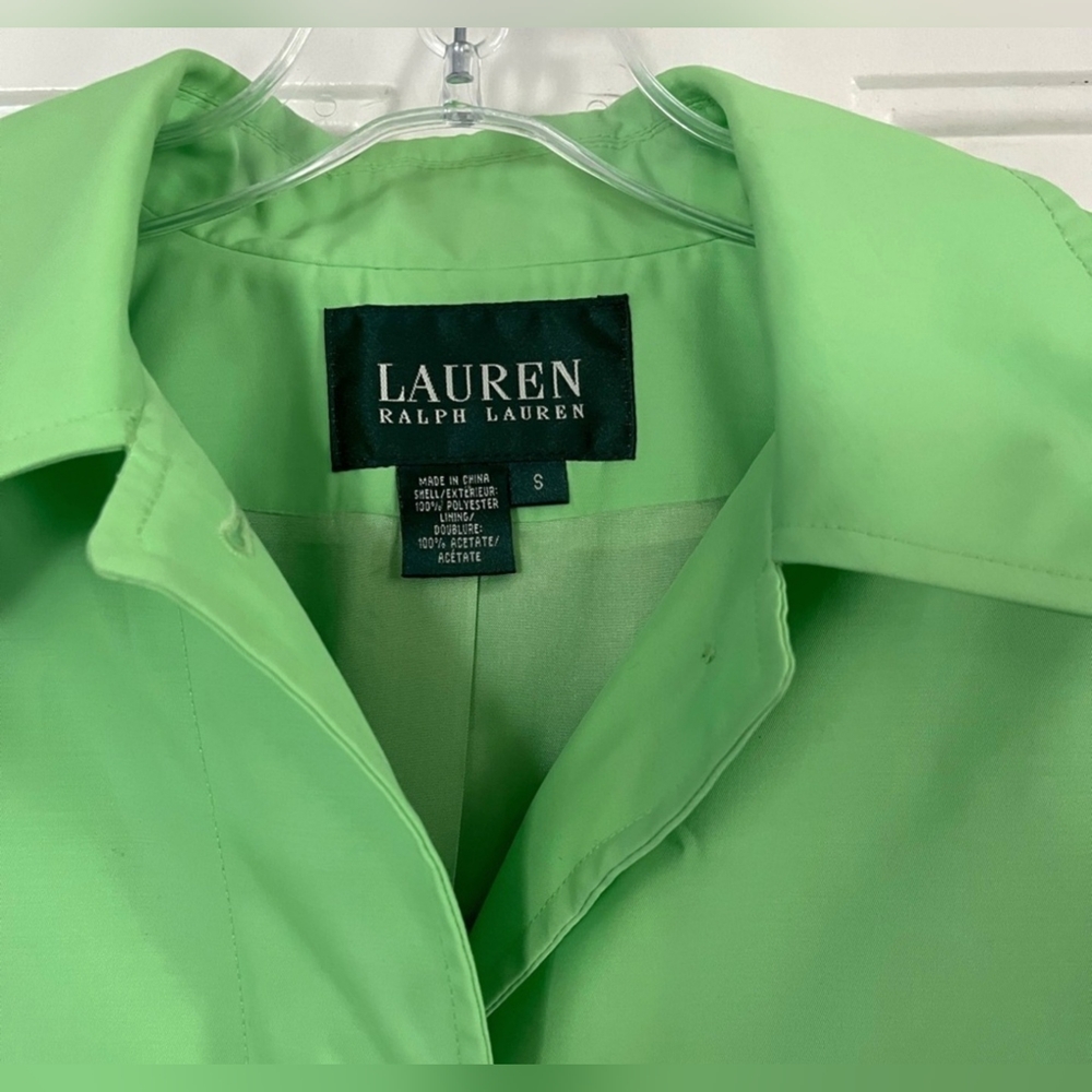 Lauren Ralph Lauren Green trench coat, size small